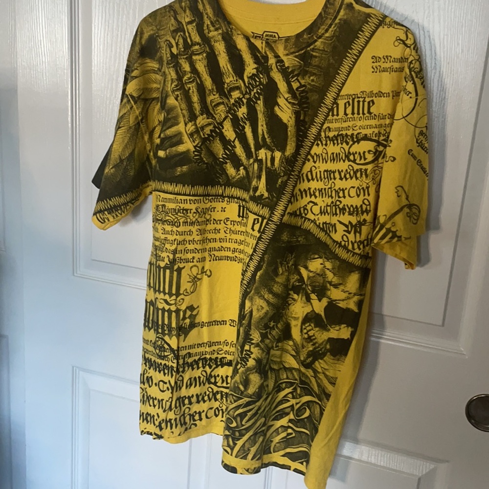 MMA ELITE T-shirt 100% Cotton sz L Yellow
